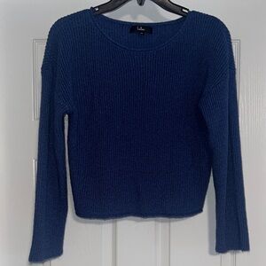 Lulu's Deep Blue Crew Neck Sweater